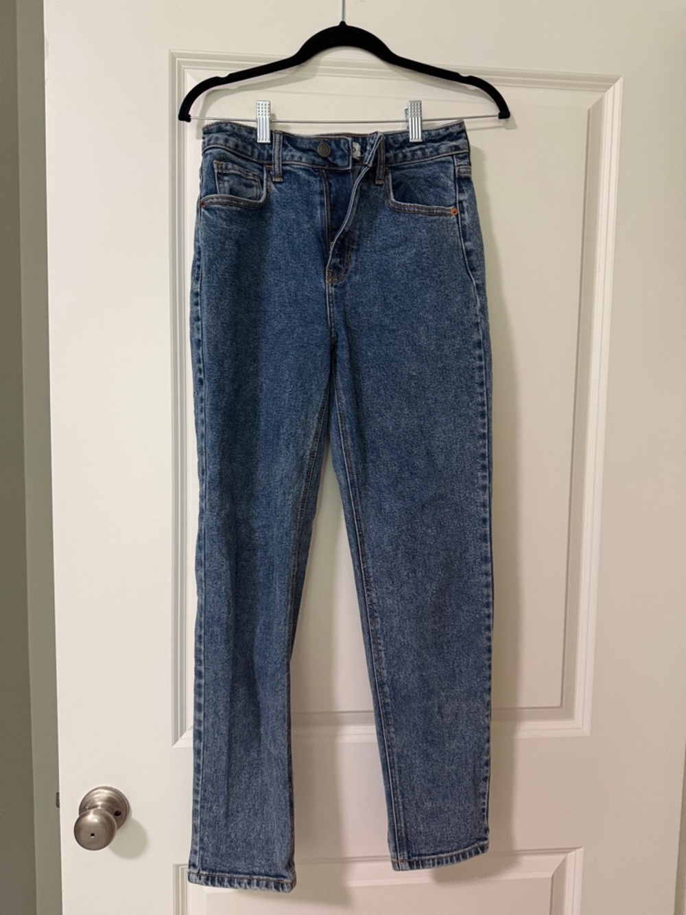 Cello High-Rise Straight Leg Jeans in Medium Blue size 3